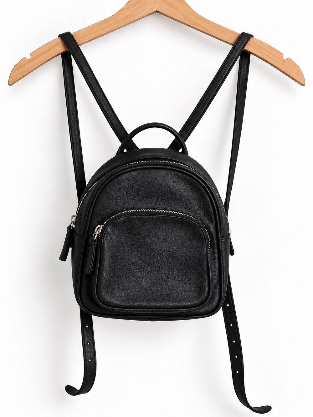 Roots Black Leather Mini Backpack Small Vintage Style Bag